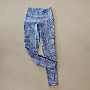 NWOT Athleta Delaney Moto Textured Tights XXS